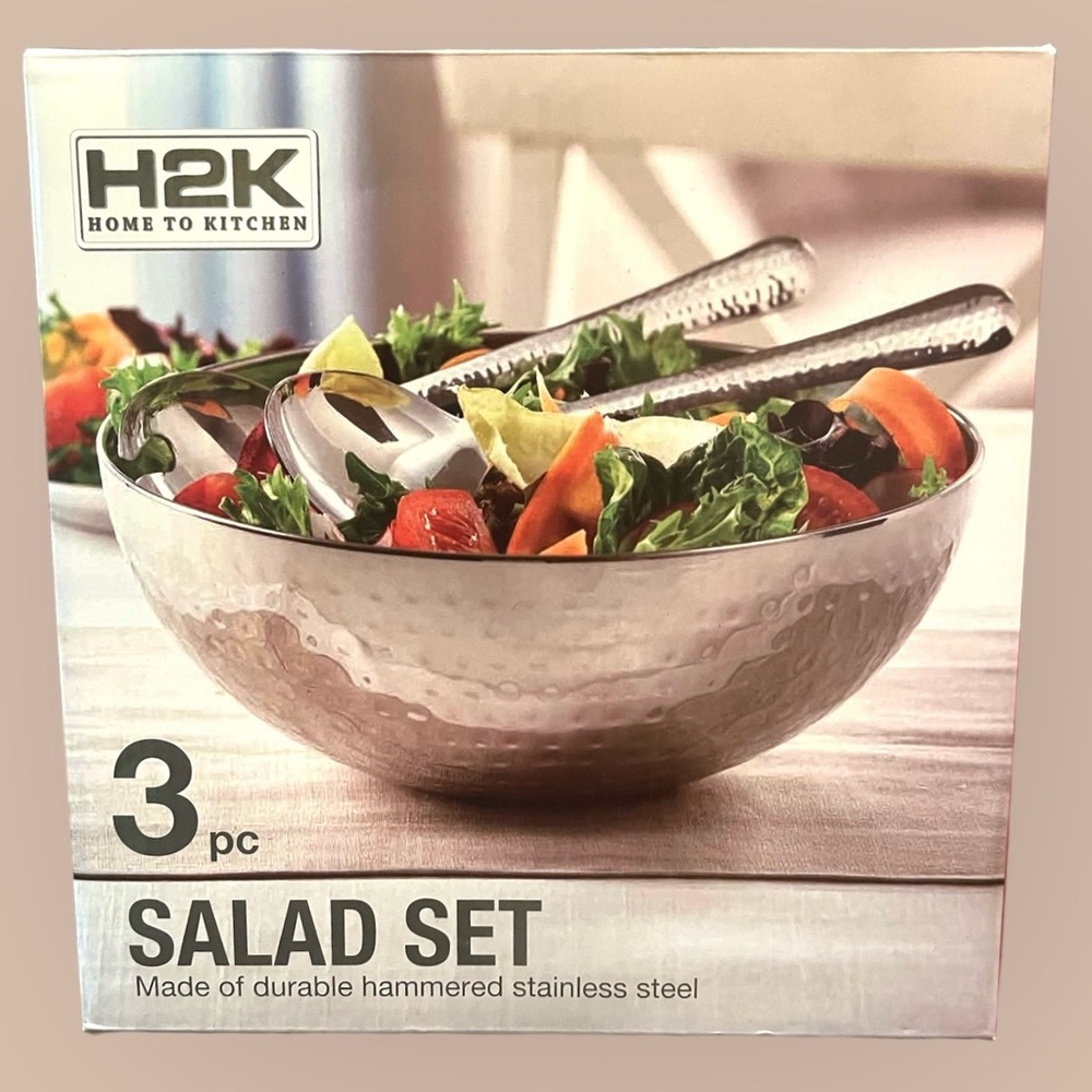 H2K 3 pc Stainless Steel Salad Set